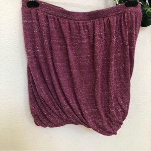 Free People Heather Burgundy Mini Skirt Knit Skirt Lined Sz Large L